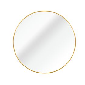 Gold 20 Inch Metal Round Bathroom Mirror (Option: Gold)