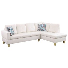 Pickup Only--66.5  White Flannel 3-Piece Living Room Sofa Set (Option: 2PCS  SC)