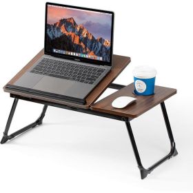 Adjustable Laptop Desk,Bed Computer Desk, Foldable Study Desk, Bedroom, Children's Adjustable Table, Small Coffee Table, Dining Table, Adjustable (Option: Brown)