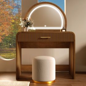 39 Makeup Vanity Table With Mirror Touch Screen Lighted Mirror, Dressing Table With Drawer For Bedroom, Espresso (Option: Espresso)