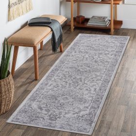 MARFI C Ollection 2X8 Silver  Oriental Runner Rug (Option: Silver)