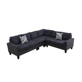 Pickup Only--Dark Grey Massa Flannel 4-Piece Couch Living Room Sofa Set (Option: F223042PCS  LSXC.RSXW)