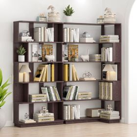 90 Cm Space Saving Corner Bookshelf    80 Cm Bookcase Extendable Free Combination, Set Of 2 Display Shelf, Ox Blood Dark Red Color And Other 4 Co (Option: Ox Blood Red)