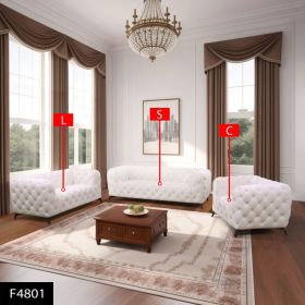 Self-pickup Only--White Flannel 3-Piece Living Room High-end Sofa Set (Option: 3pcs)