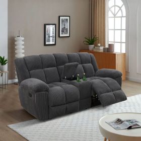 Pickup Only--Dark Gray Breathable Corduroy Living Room Functional Recliner Loveseat (Option: GS5022 L)