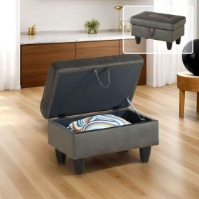 Pickup Only--Espresso Flannel Living Room Sofa Set Ottoman (Option: F09805  O)