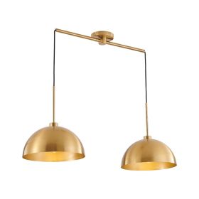 41  Industrial Modern Copper Color Double Pendant Light - Adjustable Ceiling Hanging Lamp With Bright Finish For Dining Room, Kitchen, Or Living (Option: Default)