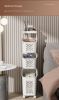 Stitched Laundry Basket Household Dirty Clothes Storage Basket Bathroom Partition Floor to Floor Shelf Narrow