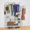 Garment Rack Heavy Duty Metal Shoe Clothing Organizer Shelves Freestanding Multifunctional Clothes Wardrobe