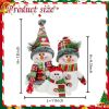 DearSun 13" H Christmas Snowman Family with Red Knitted Scarf and Hat Christmas Decor