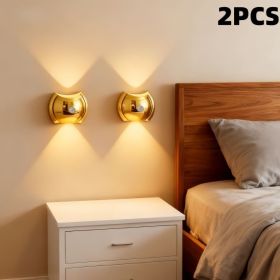 2PCS Bedroom/Living Room Lights, Motion Sensor, Luxurious Style, 60-Day Battery Life, 3 Lighting Modes, Magnetic Installation, Ideal for Stairs (Color: Gold-2PCS)