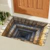 3D Optical Illusion Doormat Non-Slip Welcome Mat Realistic Stone Step Design Indoor/Outdoor Entrance Rug Easy Clean Durable Decor