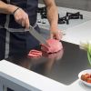 Stainless Steel Cutting Board for Kitchen - Large 304 Chopping Boards with Lid and Non-Slip Pad for Countertop