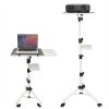 Projector Stand 29.5 to 71 Inch Adjustable Tripod 2 Shelves Portable Laptop Cart w Phone Holder
