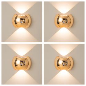 2PCS Bedroom/Living Room Lights, Motion Sensor, Luxurious Style, 60-Day Battery Life, 3 Lighting Modes, Magnetic Installation, Ideal for Stairs (Color: Gold-4PCS)