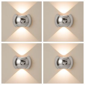 2PCS Bedroom/Living Room Lights, Motion Sensor, Luxurious Style, 60-Day Battery Life, 3 Lighting Modes, Magnetic Installation, Ideal for Stairs (Color: Silver-4PCS)