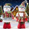 DearSun 13" H Christmas Snowman Family with Red Knitted Scarf and Hat Christmas Decor