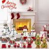 DearSun 13" H Christmas Snowman Family with Red Knitted Scarf and Hat Christmas Decor