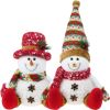 DearSun 13" H Christmas Snowman Family with Red Knitted Scarf and Hat Christmas Decor