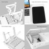Foldable Laptop Table Bed Notebook Desk w/Cooling Fan Mouse Board LED light 4 x USB Ports Breakfast Snacking Tray with Storage Groove For Home Office