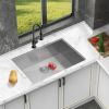 Stainless Steel Single Bowl Kitchen Sink - 9-Inch Deep Basin with Drain Assembly