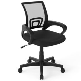 Mid-Back Mesh Office Chair Ergonomic Computer Chair With Lumbar Support With Adjustable,for Office, Home, Gaming And Study (Option: Black)