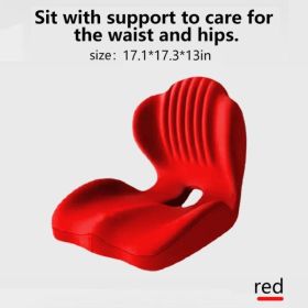 Hexagonal Seat Cushion For Office Chairs, Designed For Comfortable Sitting And Posture Correction. Self-pickup Only. (Option: Red)