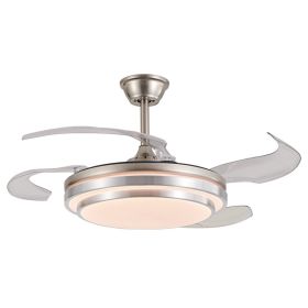 42 Inch 3 Tiers Design Modern LED Ceiling Fan With Light And Remote Control, Retractable Blades, Adjustable 6-Speed, Silent Operation DC Motor Fo (Option: Default)
