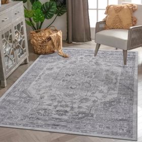 MARFI  6X9 Silver  Oriental Area Rug (Option: Silver)