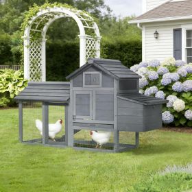 Hen House,Small Wooden Chicken Coop (Option: grey)