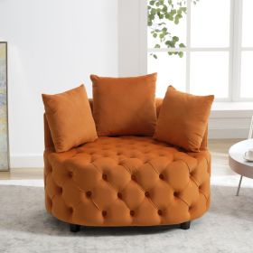 A&A Furniture,Width 40.6 Inches  Accent Chair  Classical Barrel Chair For Living Room Modern Leisure Sofa Chair Orange (Option: Orange)
