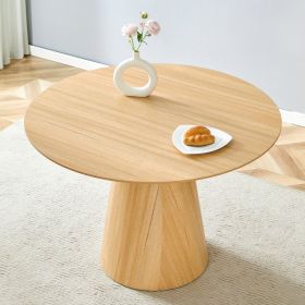 Modern Minimalist MDF Wood Texture Stickers Circular Dining Table. The Computer Desk. The Game Table. Suitable For Dining Room, Living Room, Terr (Option: Wood)