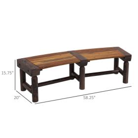 Wooden Garden Bench, Semicircular Round Outdoor Tree Bench, Wrap Around Park Bench For Yard, Patio, Deck, Lawn, Brown (Option: Brown)