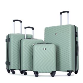 Luggage 4-piece ABS Lightweight Suitcase With Rotating Wheels, 24 Inch And 28 Inch With TSA Lock,   16  20  24  28   OLIVE GREEN (Option: Olive Green)