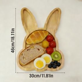 Creative Unvarnished Wooden Cartoon Christmas Tray For Home Desktop (Option: Cute Rabbit B)
