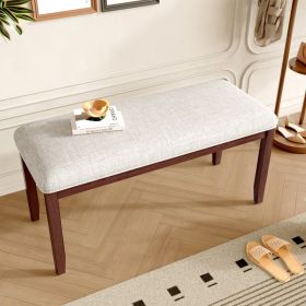 Upholstered Bench For Bedroom End Of Bed,38-inch Entryway Bench For Living Room,Dining Bench With Padded Seat And Solid Wood Leg For Kitchen Bedr (Option: Cherry)
