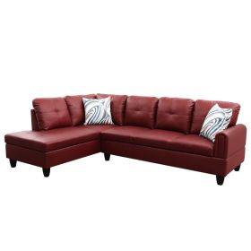 Pickup Only--Ruby Faux Leather 3-Piece Living Room Sofa Set (Option: F09724A2PCS  S.C)