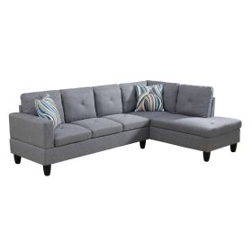 Pickup Only--66.5 Grey Linen 3-Piece Living Room Sofa Set (Option: F09810B.2PCS. S.C)