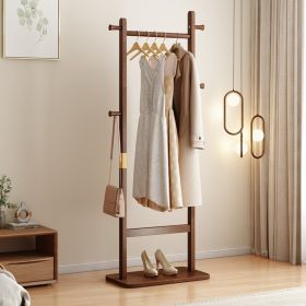 Coat Racks Solid Wood Hanger 23.6x 11x71in Solid Environmental Protection Easy To Assemble Beautiful Can Be Placed In The Bedroom Entrance Living (Option: Walnut)