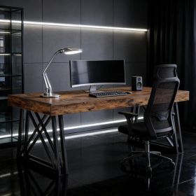 Vintage Executive Desk,Computer Desk,Office Desk Only Table (Option: Black Rustic)