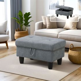 Pickup Only--Dark Grey Flannel Living Room Sofa Set Ottoman (Option: F09812 O)