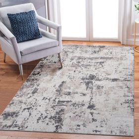 PAYAS  5X7 Cream  Brown  Abstract Area Rug (Option: Cream Brown)
