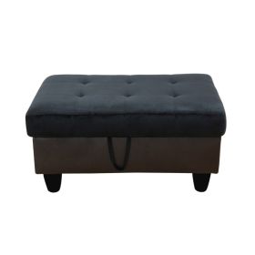 Pickup Only--Dark Blue And Brown Color Lint And PVC 3-Piece Couch Living Room Sofa Set (Option: F112 O)