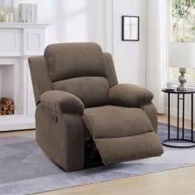 Pickup Only--Peanut Color Corduroy Stripe Fabric Living Room Recliner Chair (Option: GS2899.C)