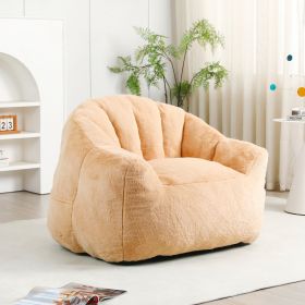 Bean Bag Chair, Bean Bag Sofa Chair With Armrests Stuffed High-Density Foam, Lazy Sofa Comfy Chairs BeanBag Chair For Adults In Living Room,Bedro (Option: Brown)