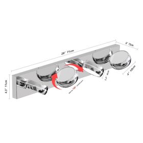 LED Vanity Lights 28in Bathroom Lights Fixtures Over Mirror 4 Light LED Lighting Fixture For Bathroom 18W Mirror Lighting Fixture Modern Bath Lig (Option: Default)