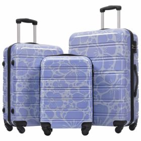 Hardshell Luggage Sets 3 Pcs Spinner Suitcase With TSA Lock Lightweight-20-24-28 Luggages (Option: Blue)