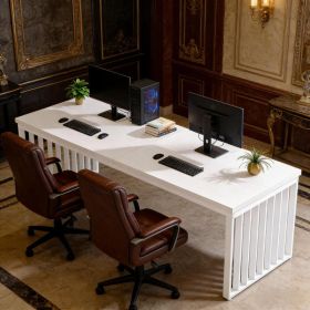 Long Office Desk,Two Person W (Option: White)