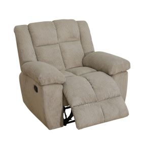 Pickup Only--Beige Corduroy 3-Piece Living Room Recliner Sofa Set (Option: GS5024.C)