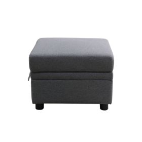 Pickup Only--Dark Grey Sackcloth 6-Pieces Living Room Sofa Bed (Option: FF0051   O)